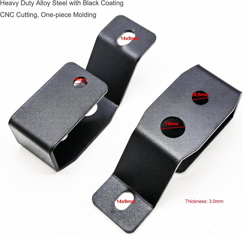 DarSeity Low Profile Windshield Mount Hood Hinges Ditch Light Brackets for Ford Bronco 2021-2024, for Auxiliary Off-Road Lighting (for Ford Bronco) - Image 3